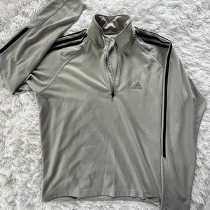 Large Mens Silver & Black Adidas Jacket